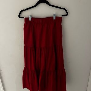 Zara Size Small Red Layered Skirt Raincoat Material Pre Owned Good